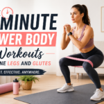 Woman doing lower body workout at home to tone legs and glutes