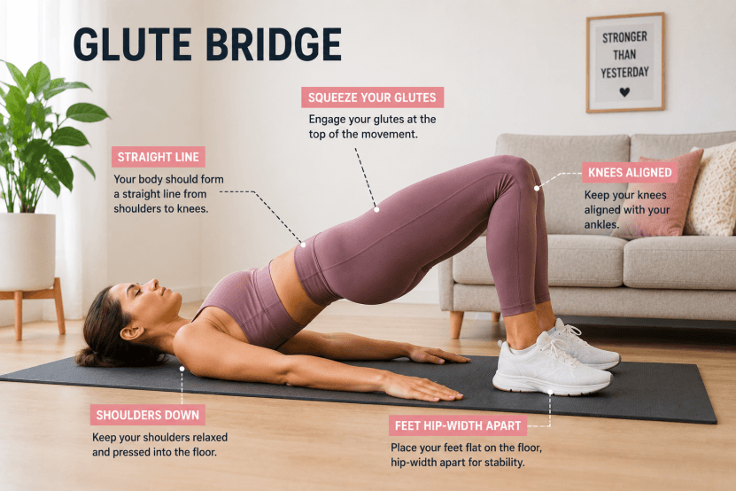 glute bridge exercise tutorial