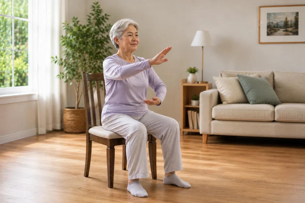 Beginner Chair Tai Chi routine at home